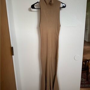 Anthropologie Brown Sleeveless Maxi Dress